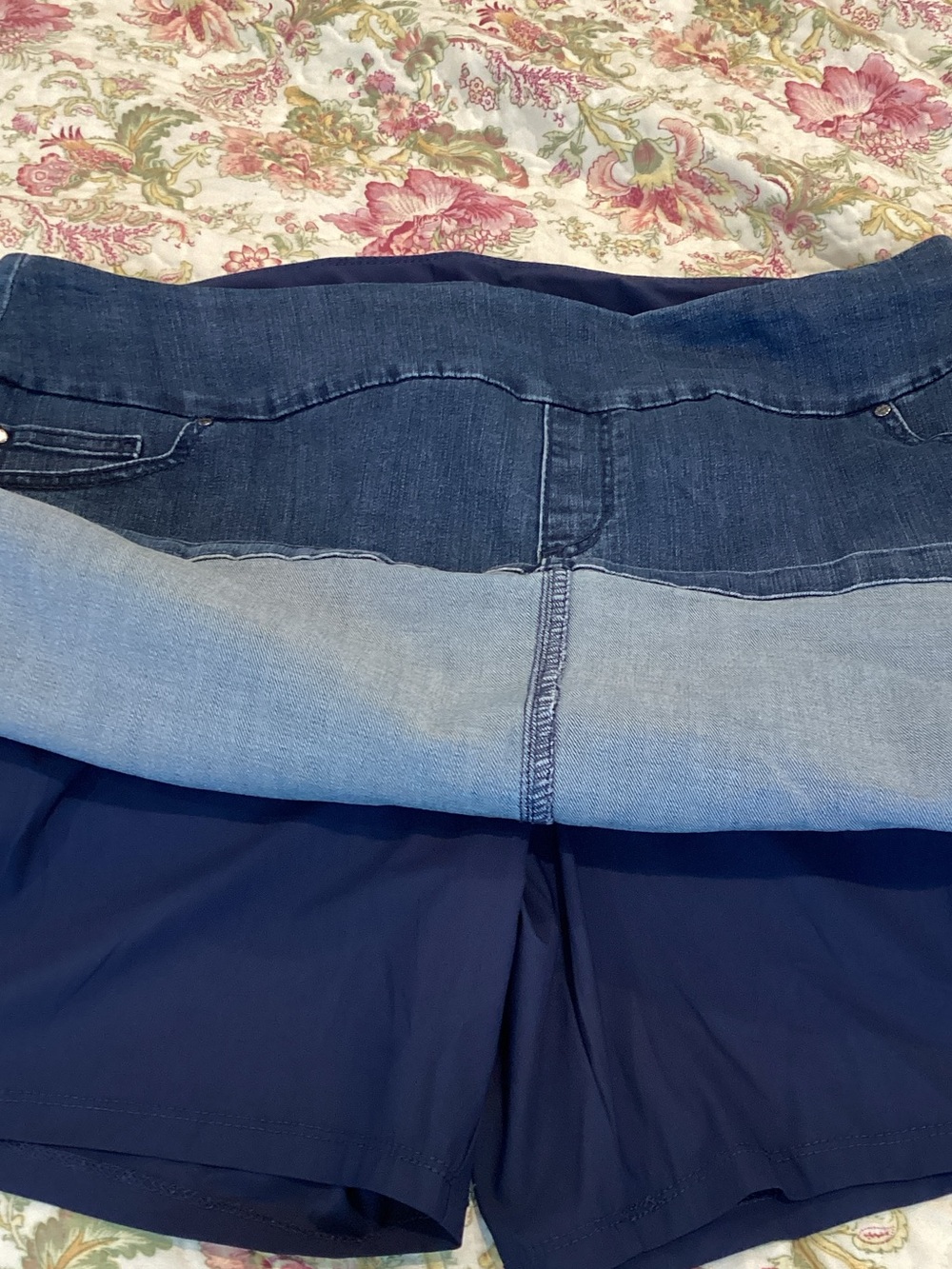 Dark Blue Denim Mini Skirt - Classic Stretch Denim - Picture 2 of 3